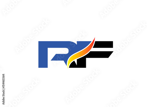RF Logo. Vector Graphic Branding Letter Element 