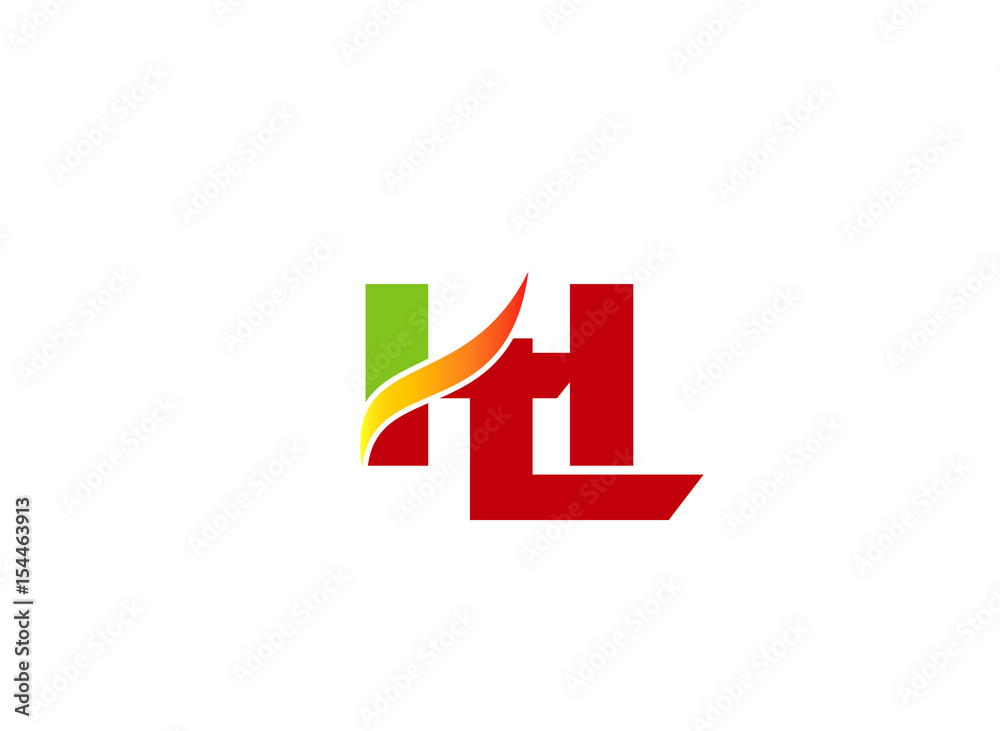 Obraz premium HL Logo. Vector Graphic Branding Letter Element 