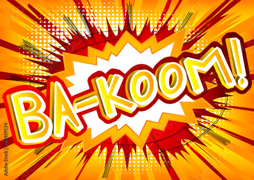 Ba-Koom! - Vector illustrated comic book style expression.