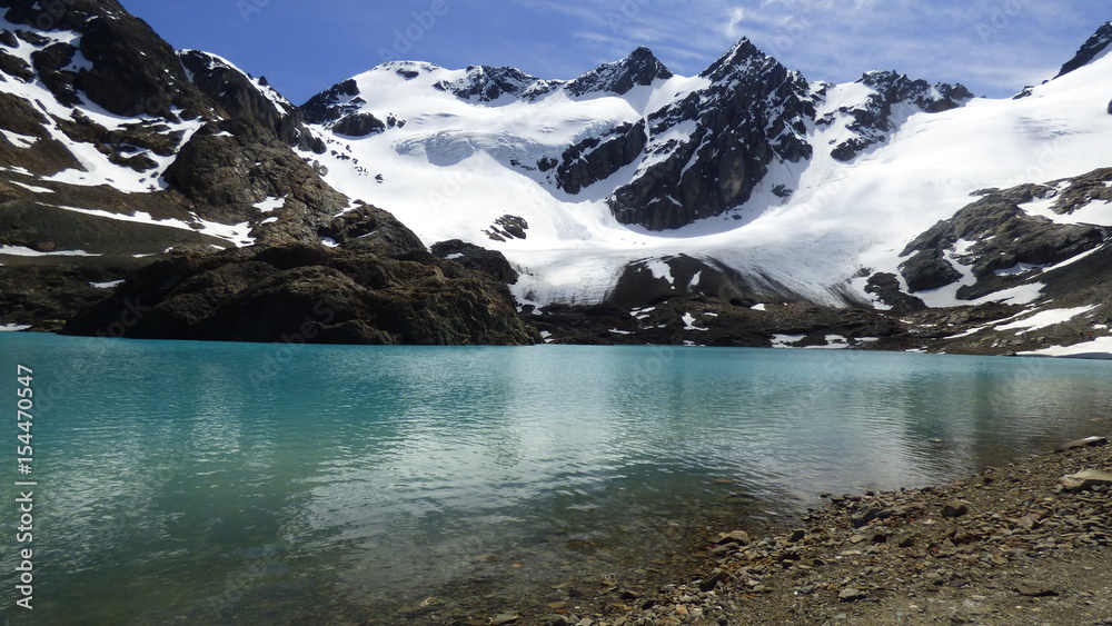 Beatiful lake and glacier - Glaciar Vinciguerra and Laguna de los Tempanos,  Ushuaia, Argentina Stock Photo | Adobe Stock