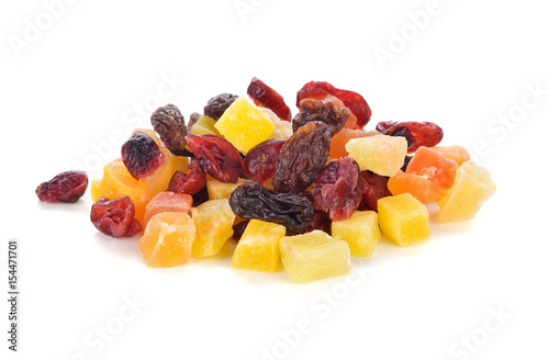 Dried fruits isolated on white
