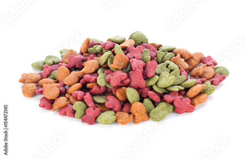 dry dog food isolated on white background