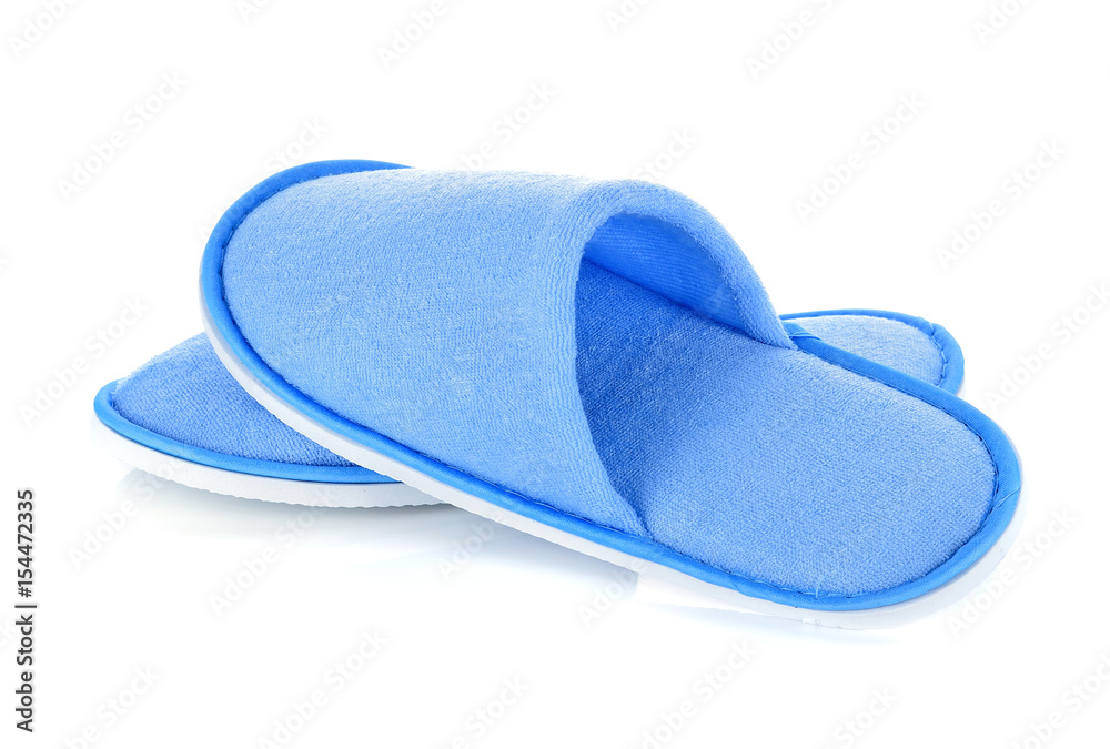 blue house slipper isolated over white background blue house slipper isolated over white background