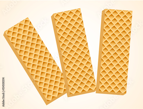 Three Vanilla Wafers. Vector Illustration