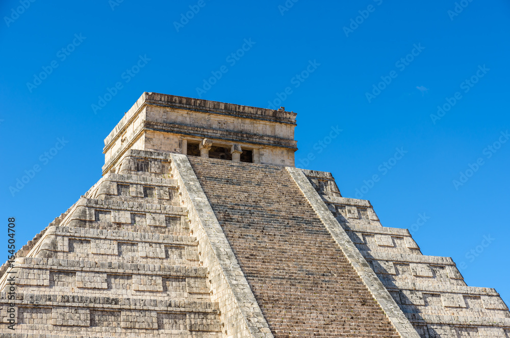 Chichen Itza - El Castillo Pyramid - Ancient Maya Temple Ruins in Yucatan, Mexico