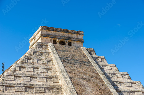 Chichen Itza - El Castillo Pyramid - Ancient Maya Temple Ruins in Yucatan, Mexico