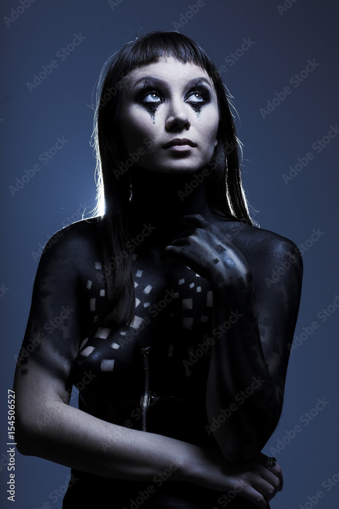 Body-art paint, young woman
