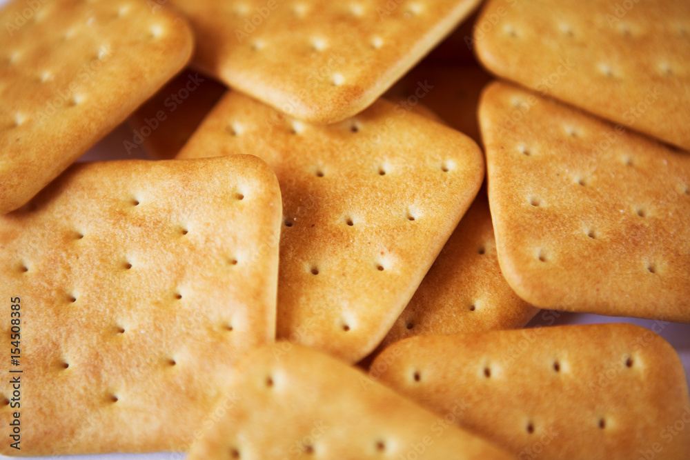 Cracker cookies on white background Cracker cookies on white background
