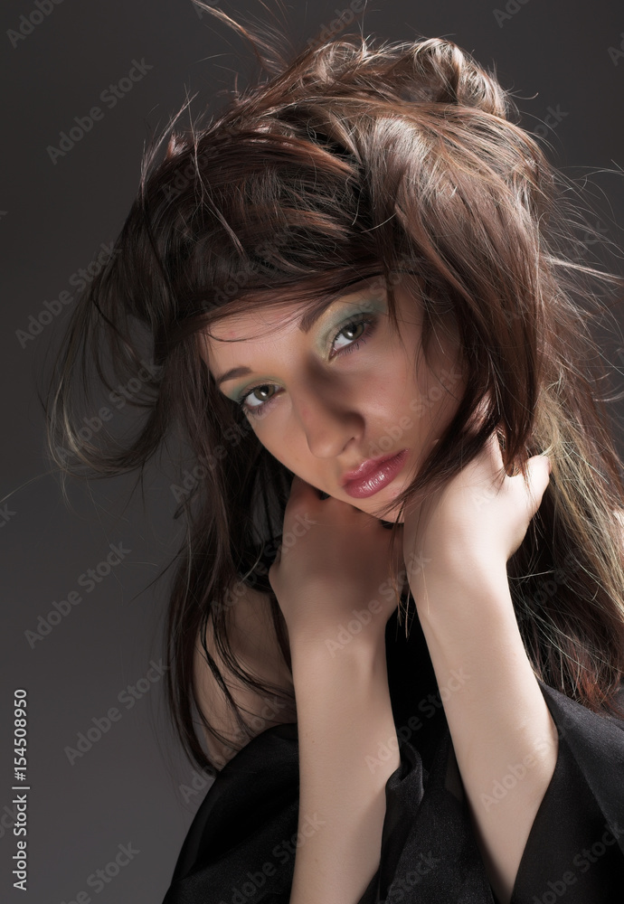 young woman with bright make up young woman with bright make up
