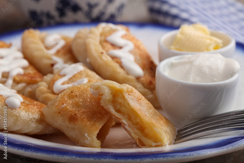 Traditional Polish dumplings Pierogi ruskie Traditional Polish dumplings Pierogi ruskie
