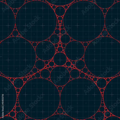 Circular Fractal. Apollonian Gasket Fractal. Abstract Vector Background.