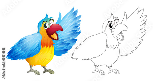 Doodle animal for macaw parrot © GraphicsRF