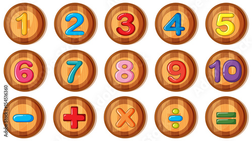 Font design for numbers and signs on round badges