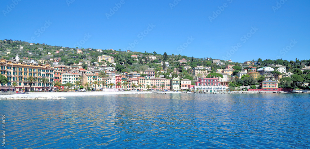 die Promenade im Touristenort Santa Margherita Ligure nahe Portofino an der italienischen Riviera,Ligurien,Italen