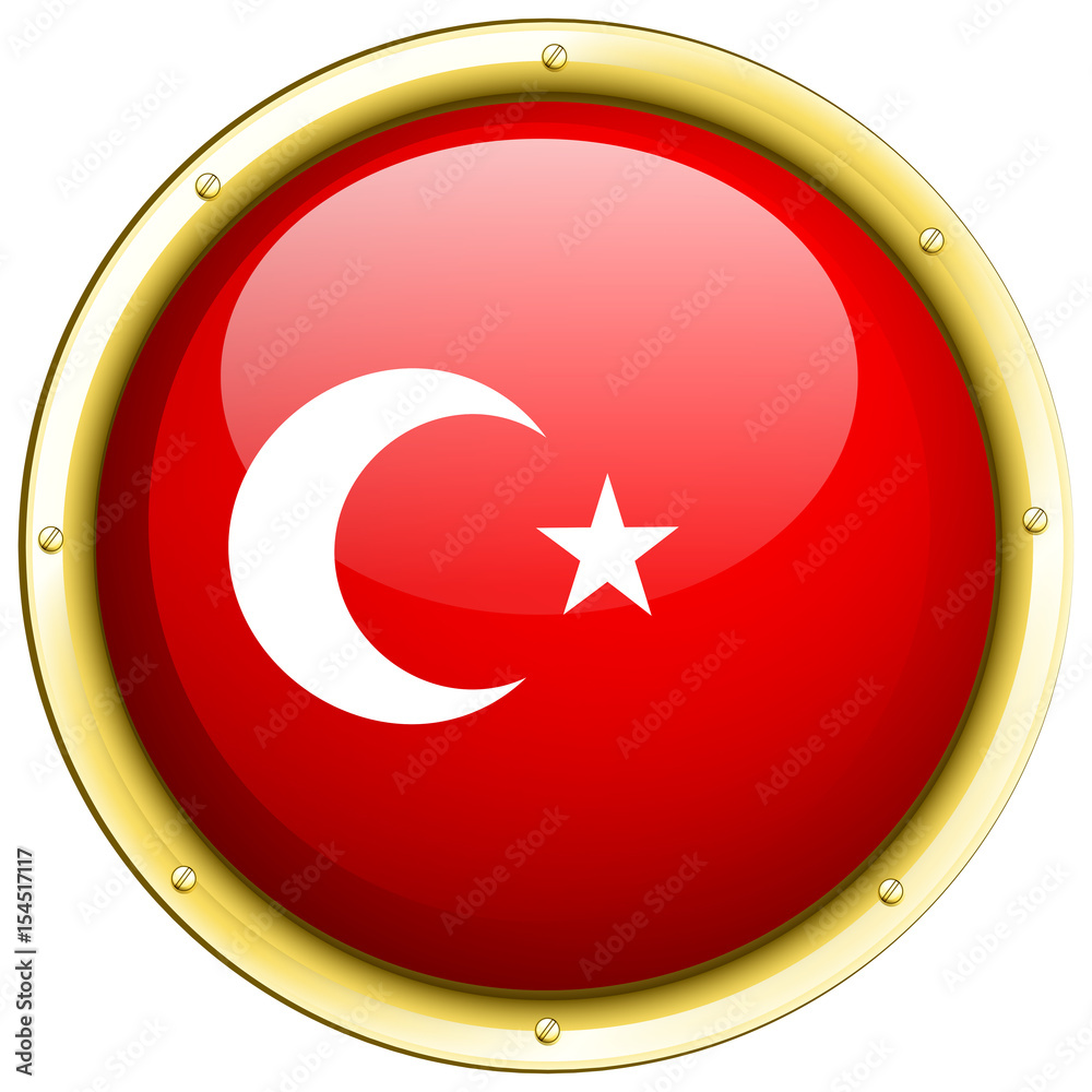 Obraz premium Badge design for flag of Turkey