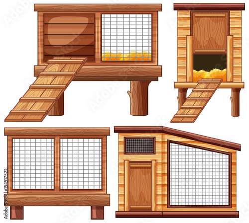Different designs of animal coops