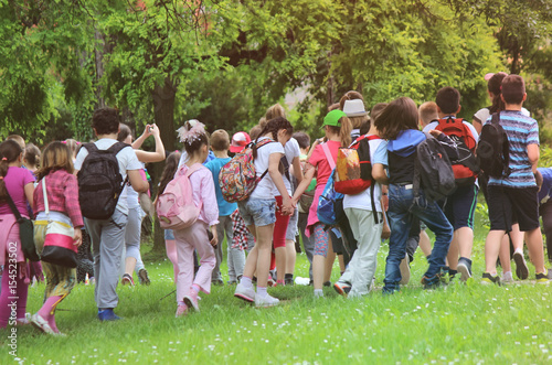 Kids in the nature strolling