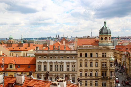 Wallpaper Mural Panorama of Prague, red roofs Torontodigital.ca
