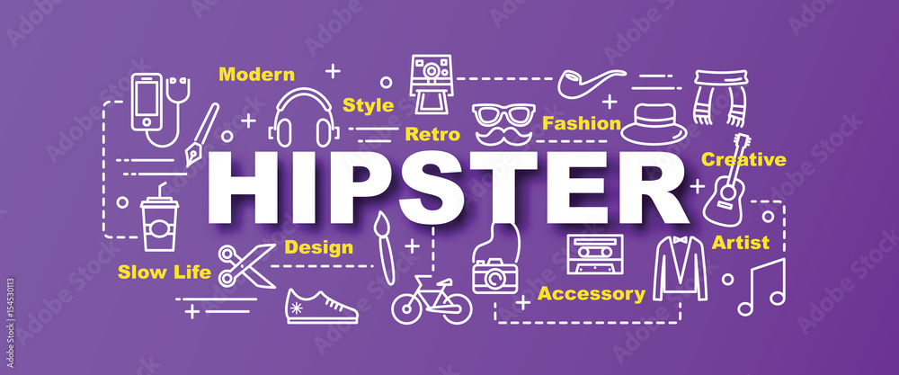 hipster vector trendy banner