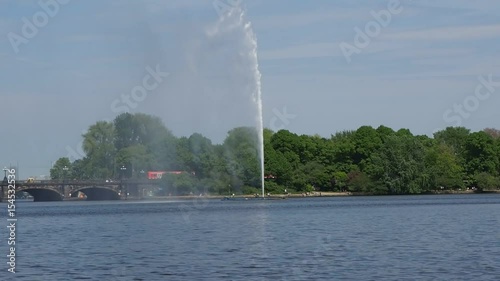 Alsterfontaene (Alster Fountain) at Binnenalster (Inner Alster lake) in Hamburg photo