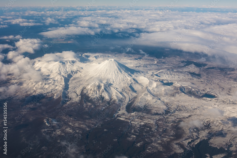 Mount Ngauruhoe and Tongariro National Park in Winter -New Zealand Mount Ngauruhoe and Tongariro National Park in Winter -New Zealand
