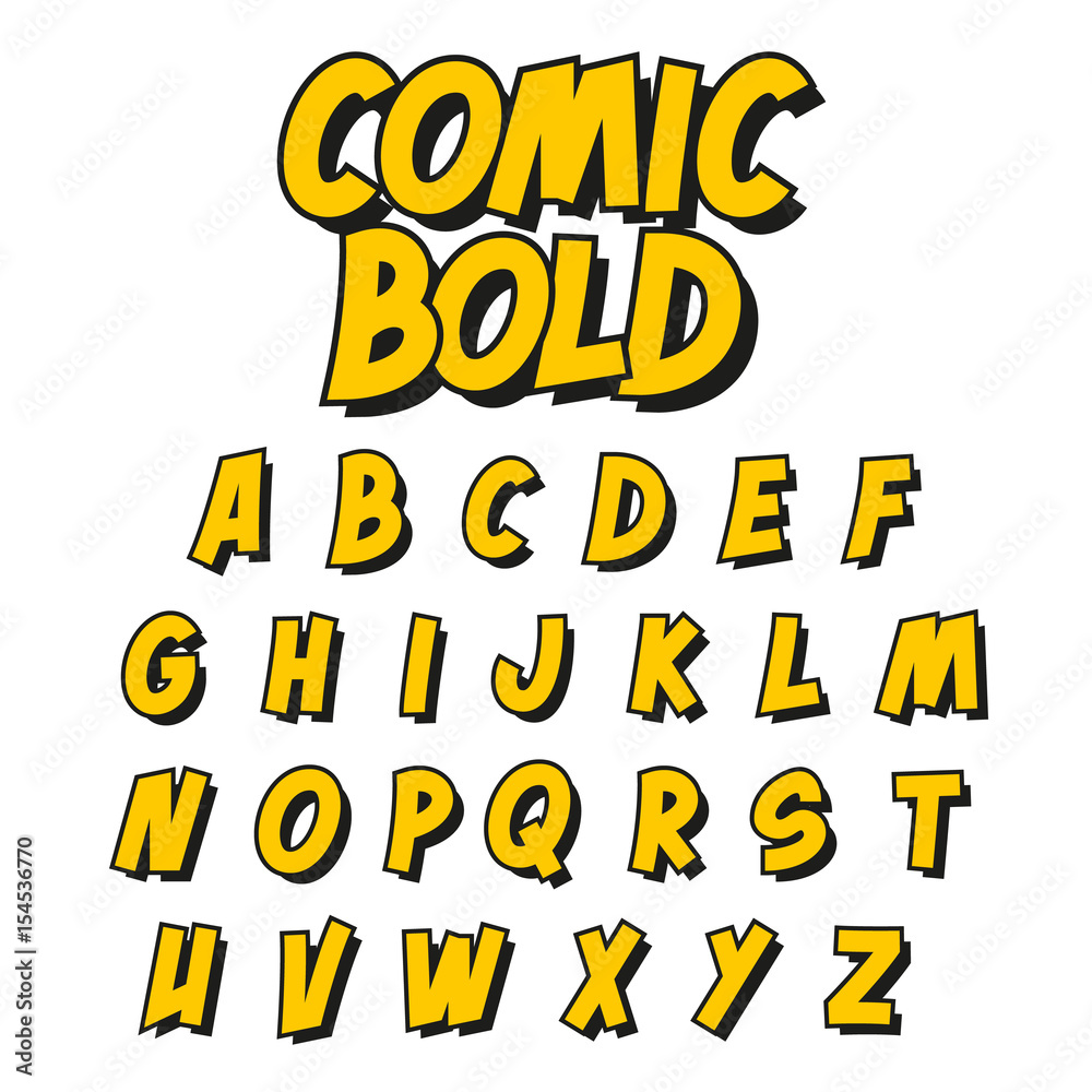 Comic style font. Vector alphabet Comic style font. Vector alphabet