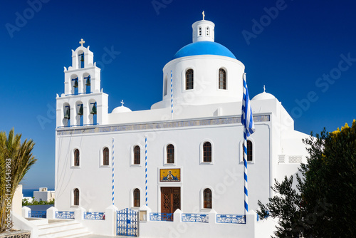 Orthodox church Panagia of Platsani located on the main square of Oia, Santorini, Greece