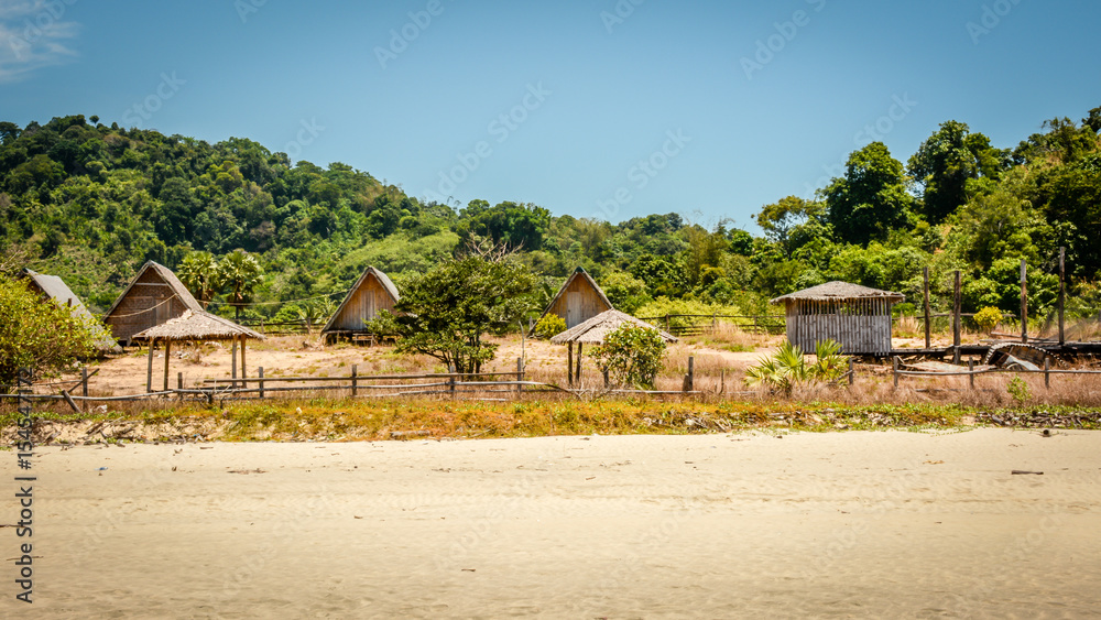 Fototapeta premium Horse Shoe Beach, at the shore of Andaman Sea, Tanintharyi Region, southern Myanmar