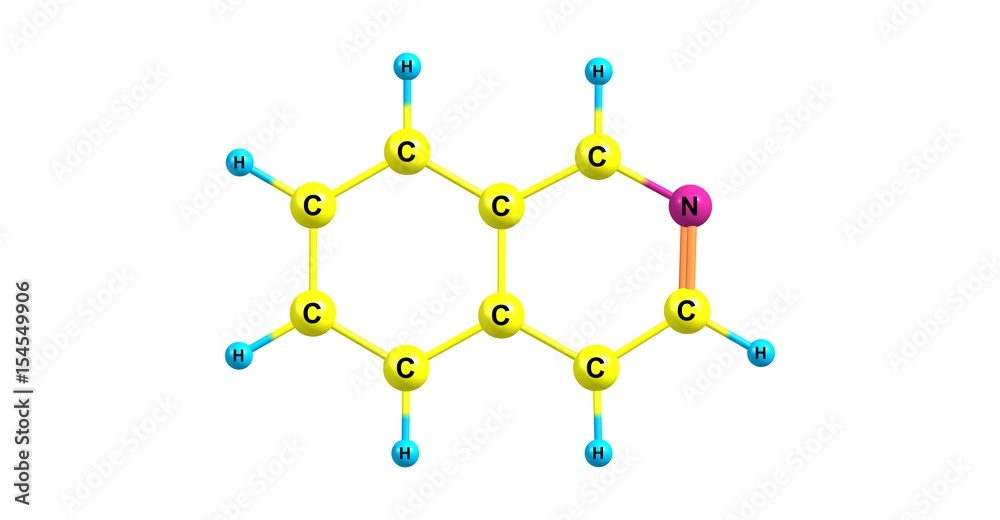 Isoquinoline molecular structure isolated on white Isoquinoline molecular structure isolated on white