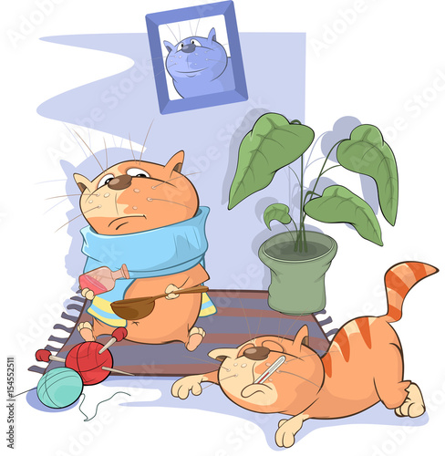 Illustration of Sick Cats