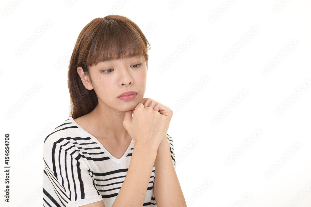 憂鬱な表情の女性 憂鬱な表情の女性