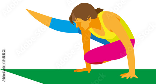 girl is a yoga instructor performs a handstand