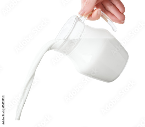 pouring milk from jug