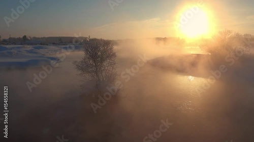 Wallpaper Mural Snags in the river water in early winter morning Torontodigital.ca