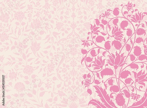 wedding card design, paisley floral pattern , India