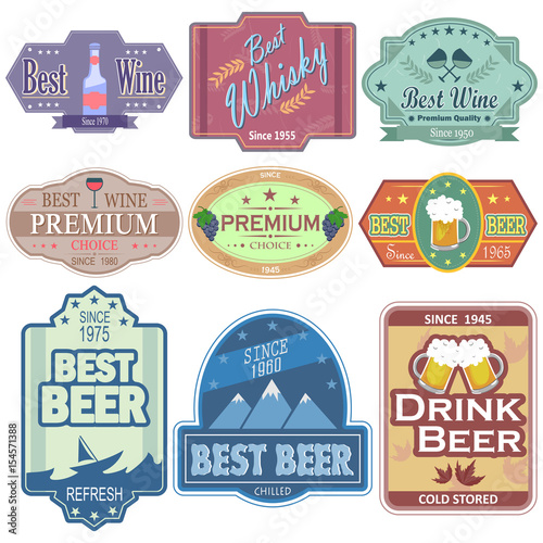 Premium Wine and Beer label tag sticker for Advertisement