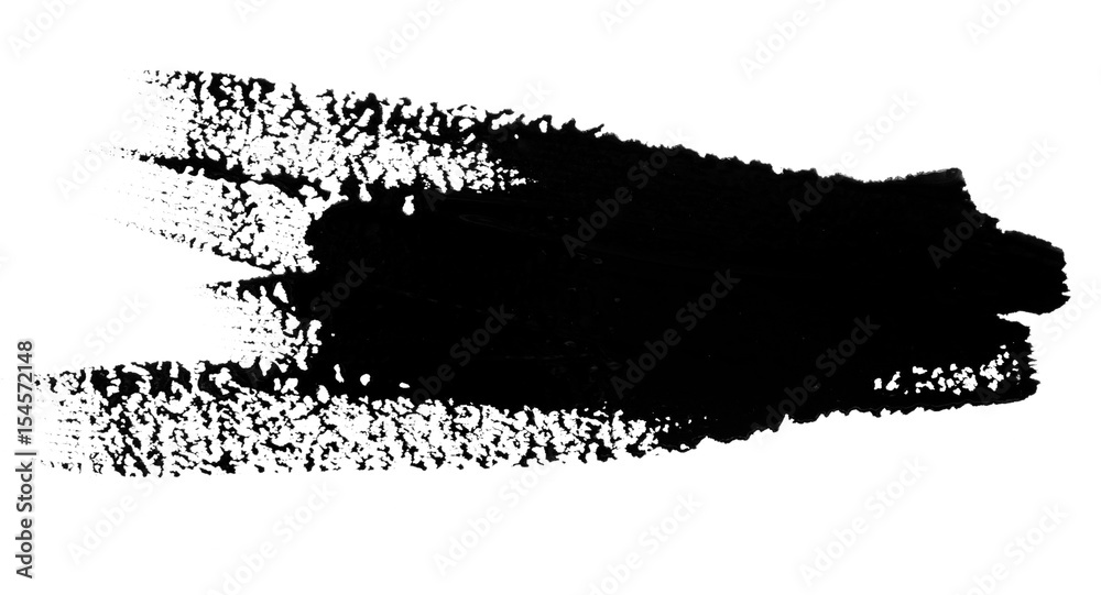 Black strokes of the paint brush isolated