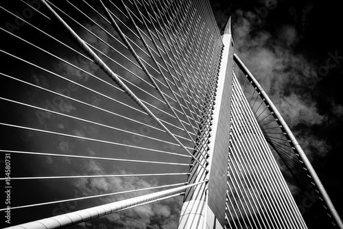 PUTRAJAYA, MALAYSIA - 16TH APRIL 2017; Seri Wawasan Bridge is a cable-stayed bridge. The main span, 165m long, is supported by 30 pairs of forward stay cables.