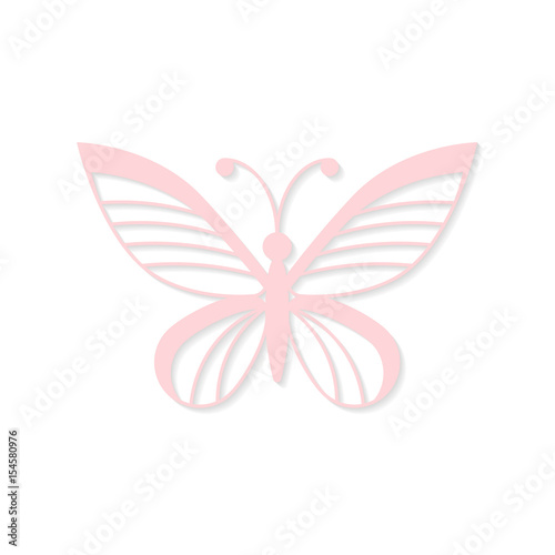 The decoration of the butterfly. The laser cutting. Vector illustration.