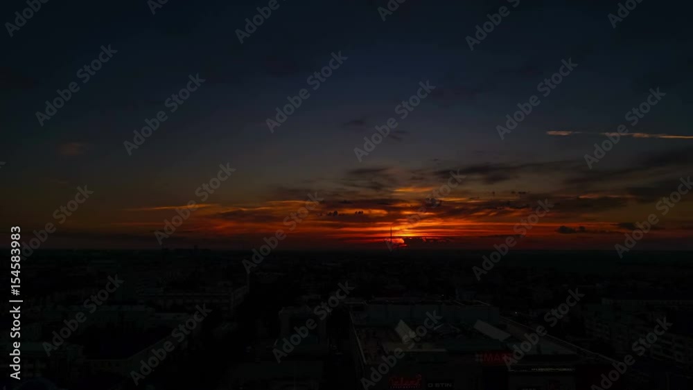 Time lapse of Kostanay city center against the sunrise. Time lapse of Kostanay city center against the sunrise.
