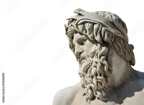 Wallpaper Mural River Ganges marble statue as Greek or Roman God (isolated on white background)