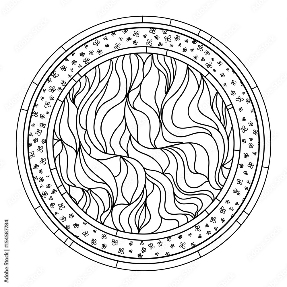 Zendala. Zentangle. Hand drawn circle mandala with abstract patterns on isolation background. Design for spiritual relaxation for adults. Line art creation. Black and white illustration. Zendala. Zentangle. Hand drawn circle mandala with abstract patterns on isolation background. Design for spiritual relaxation for adults. Line art creation. Black and white illustration.