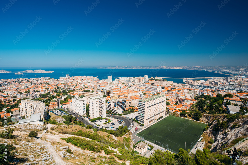 Cityscape of Marseilles, France. Sunny summer day
