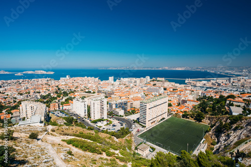 Cityscape of Marseilles, France. Sunny summer day