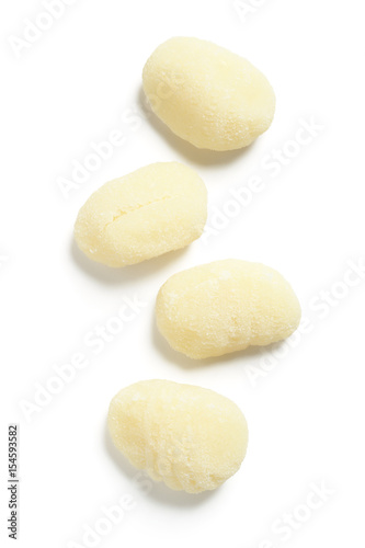 Gnocchi (Potato Dumplings) Pasta on White Background
