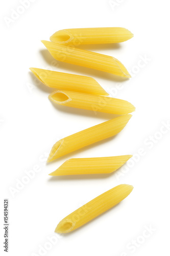 Penne Pasta on White Background