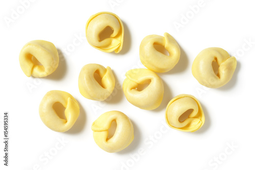 Tortellini Pasta on White Background