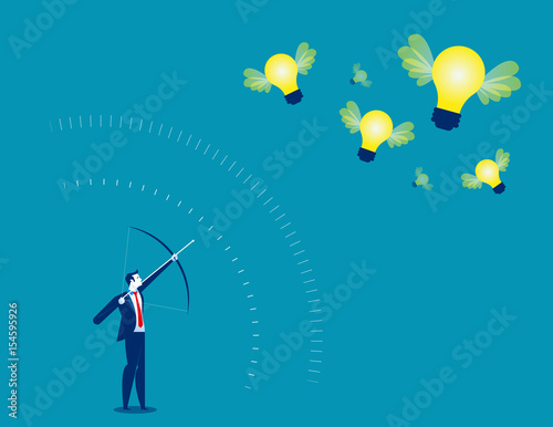 Businessman catching ideas. Concept business ideas vector illustration.