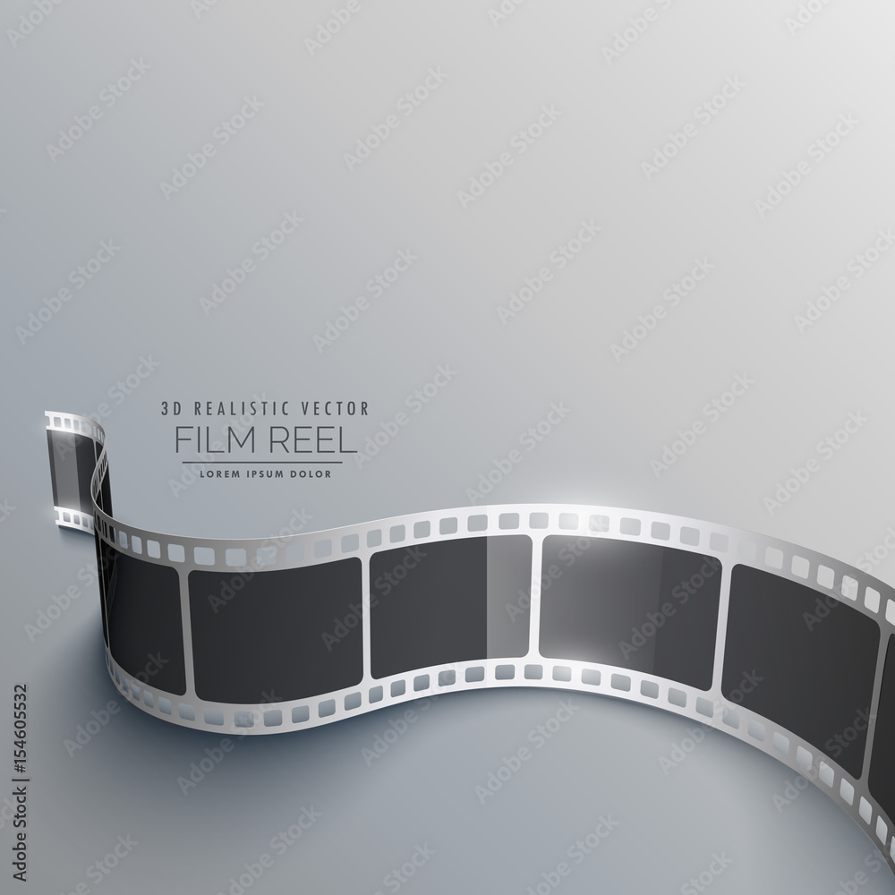 Fototapeta premium realistic 3d film strip background in perspective
