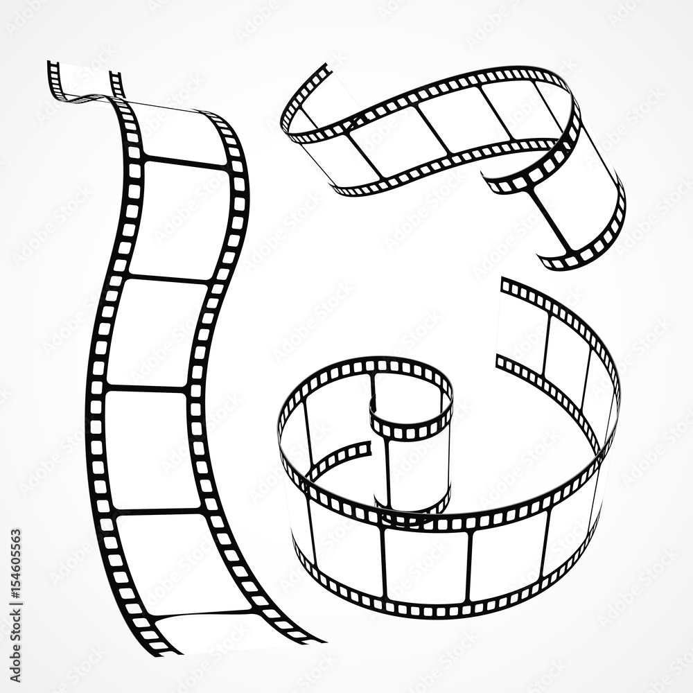 Fototapeta premium 3d vector film strip collection